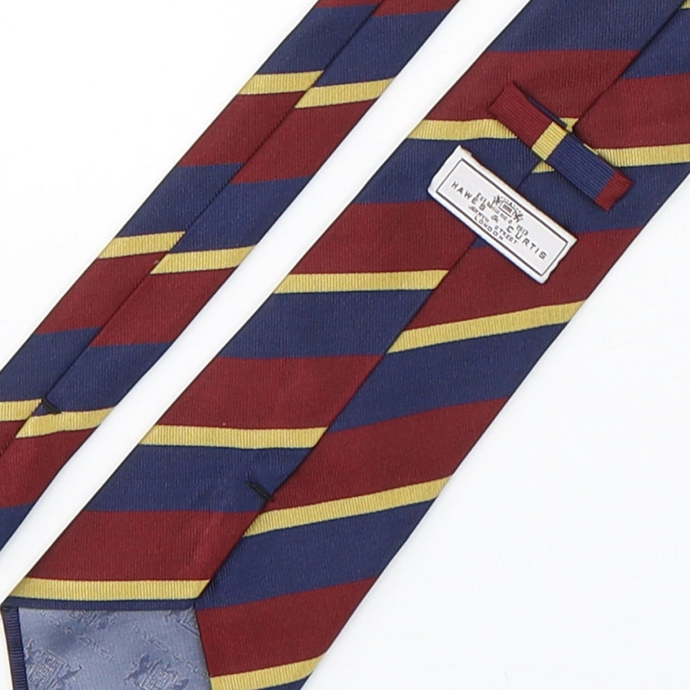Hawes & Curtis  Mens Multicoloured Striped Silk Pointed Tie One Size