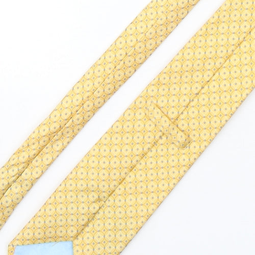 Marks and Spencer Mens Yellow Geometric Silk Pointed Tie One Size