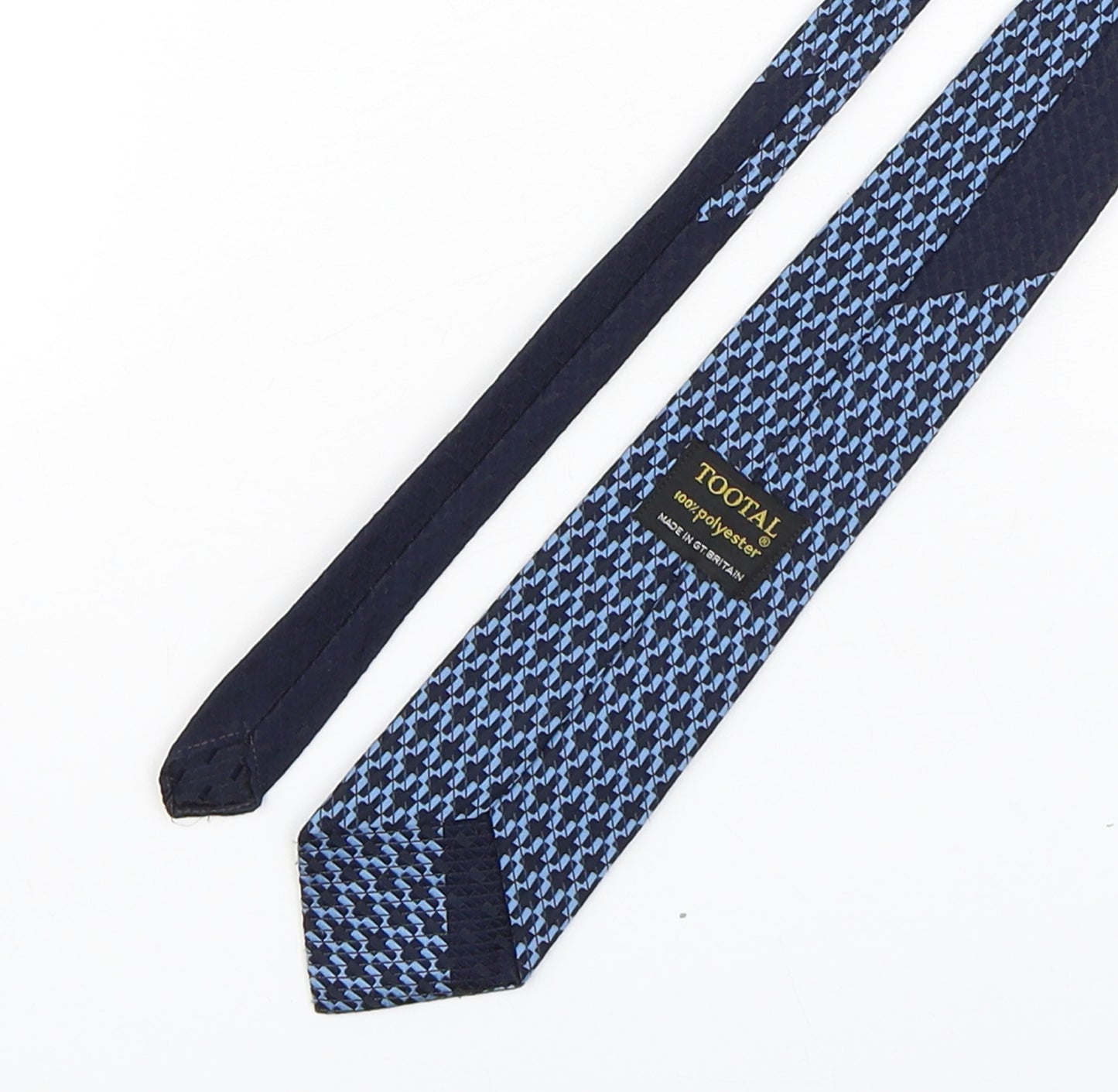 Tootal Mens Blue Geometric Polyester Pointed Tie One Size