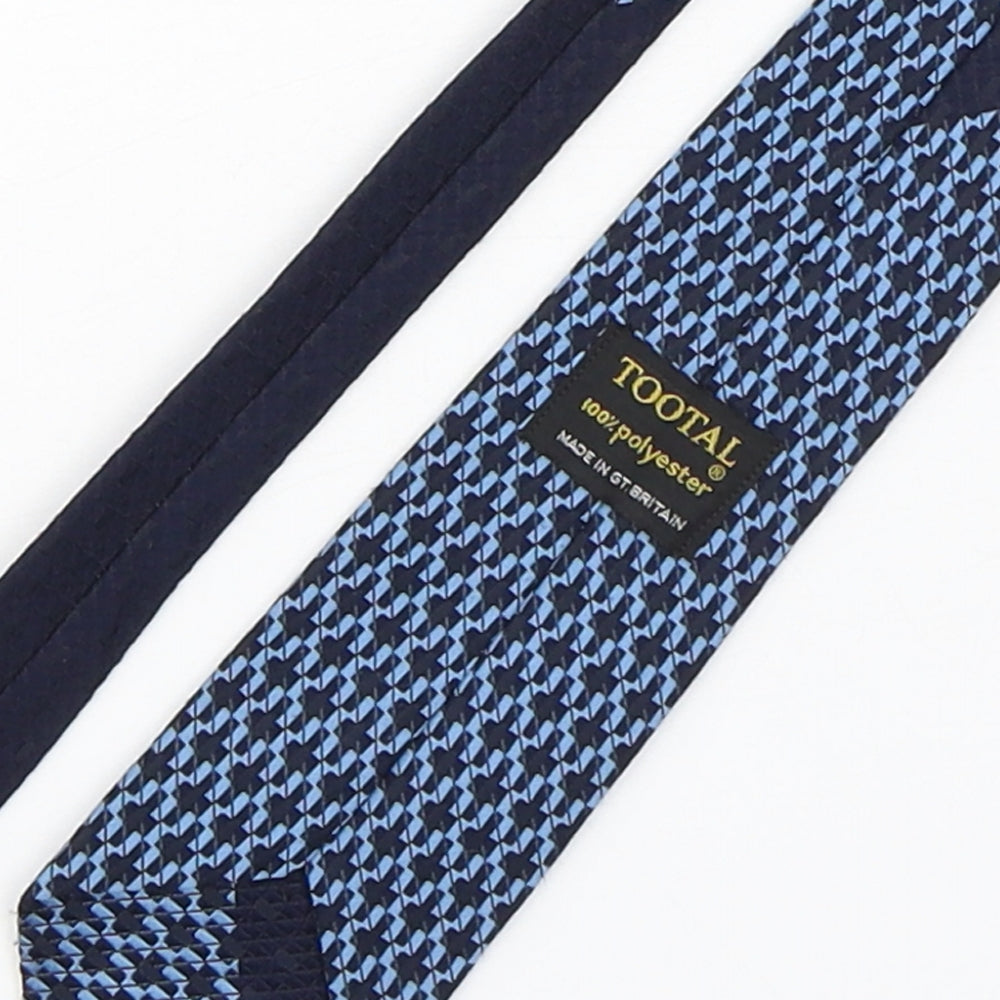 Tootal Mens Blue Geometric Polyester Pointed Tie One Size
