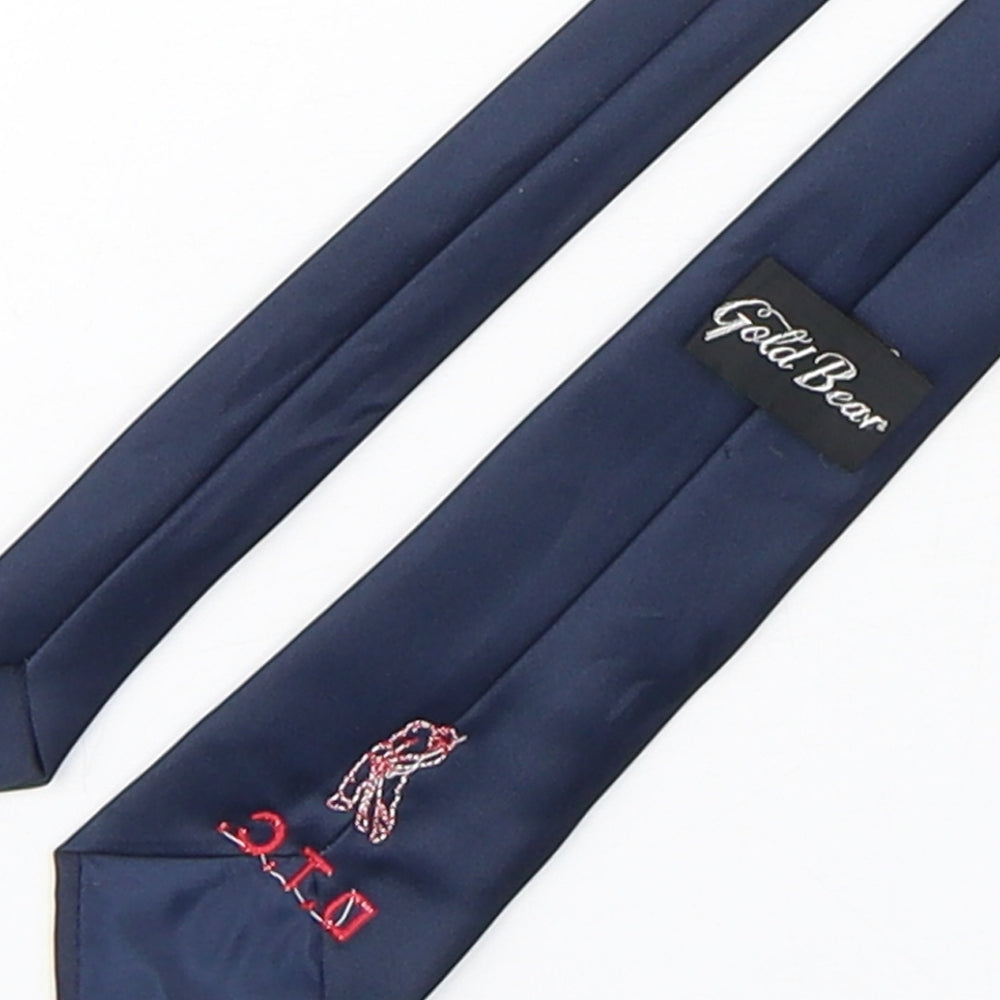 Gold Bear Mens Blue  Polyester Pointed Tie One Size