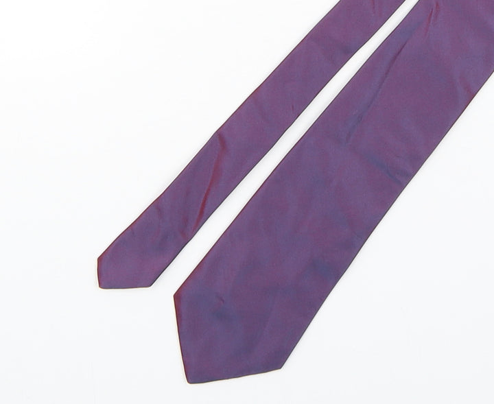 Linea Mens Purple Silk Pointed Tie One Size