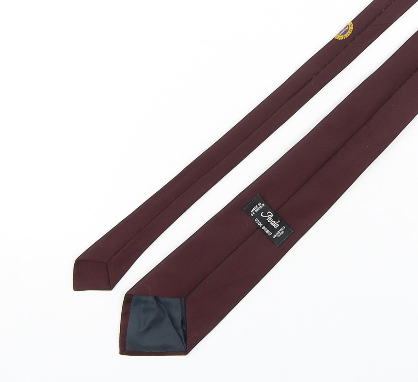 Avala Mens Purple  Polyester Pointed Tie One Size