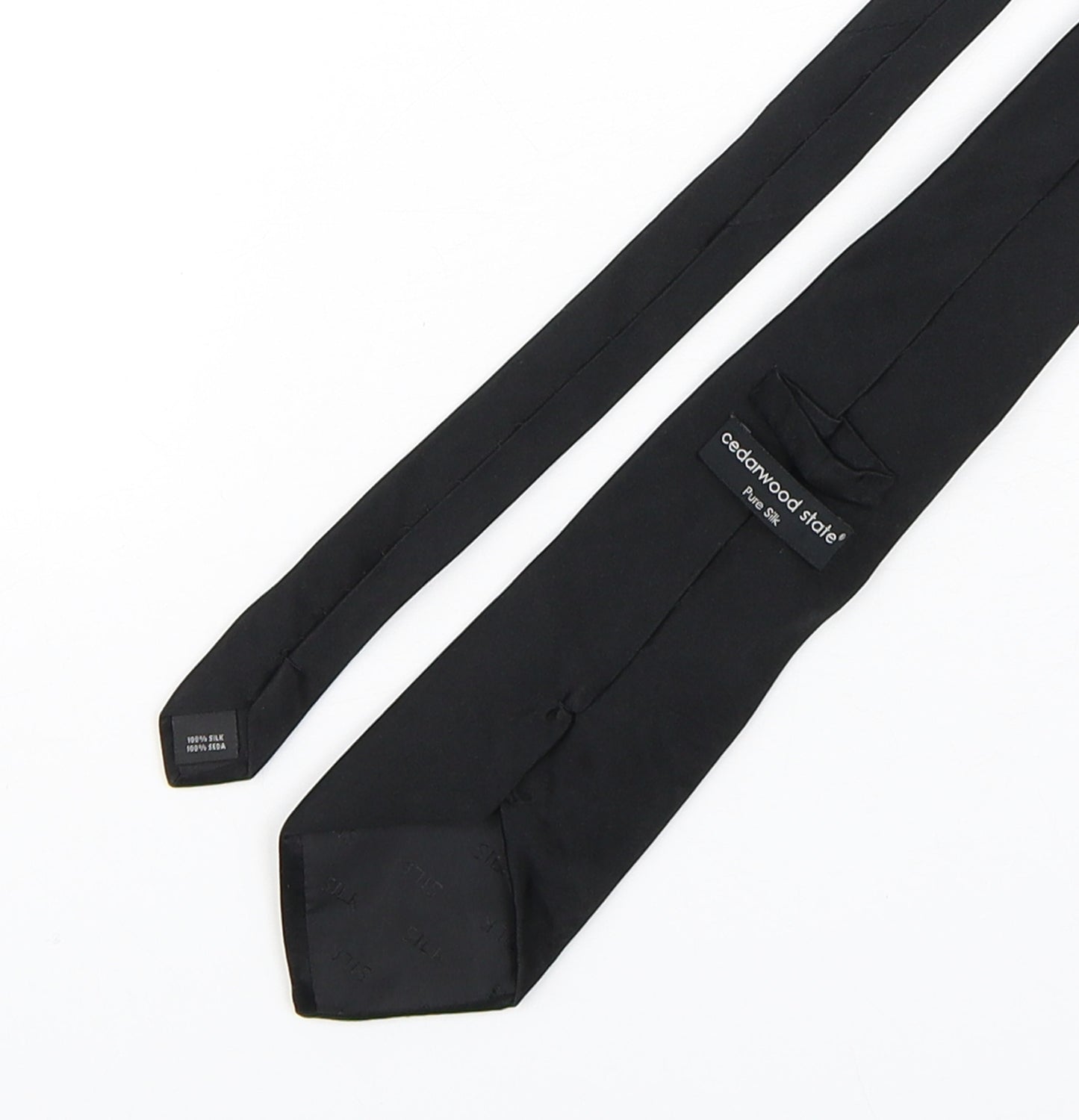Cedar Wood State Mens Black  Silk Pointed Tie One Size