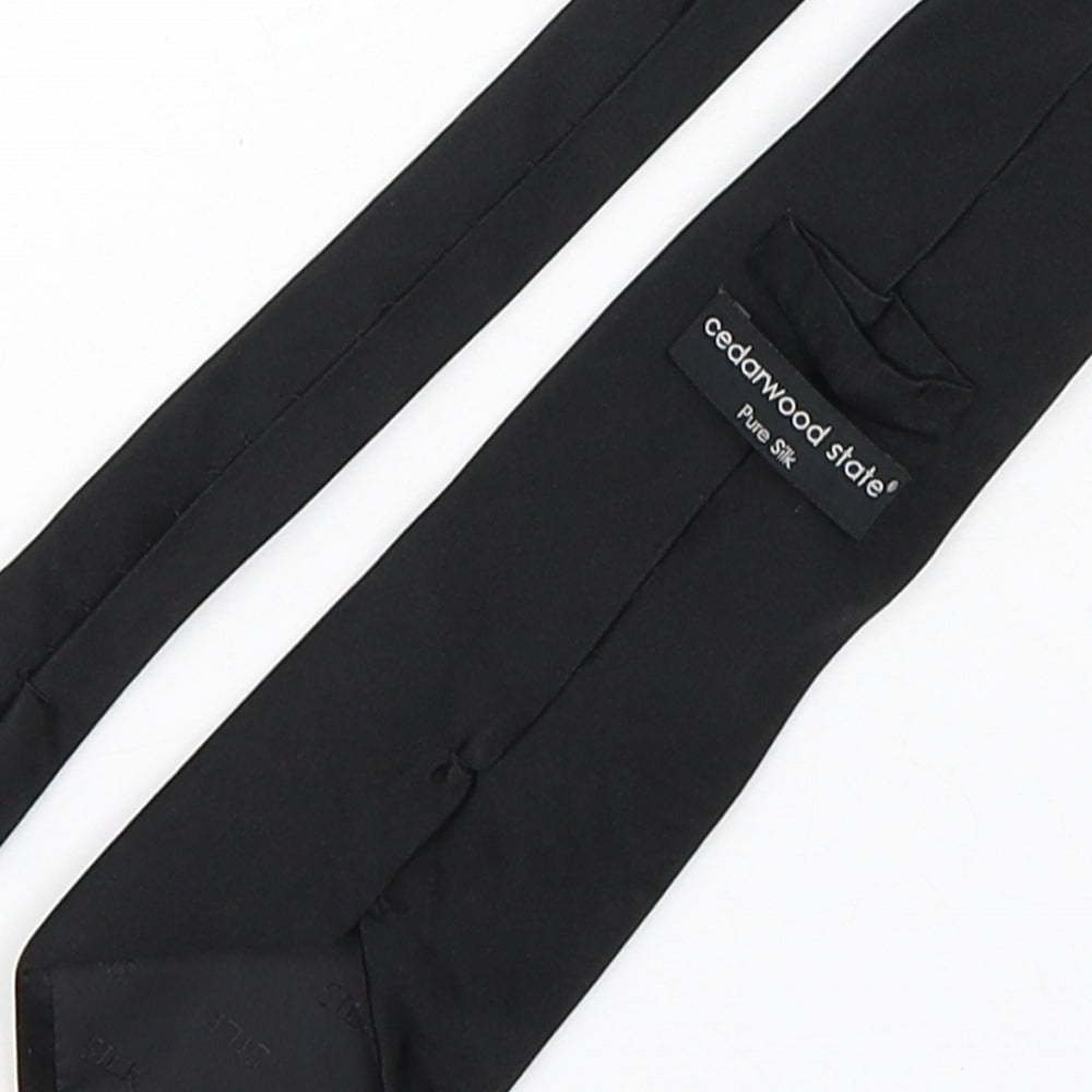 Cedar Wood State Mens Black  Silk Pointed Tie One Size
