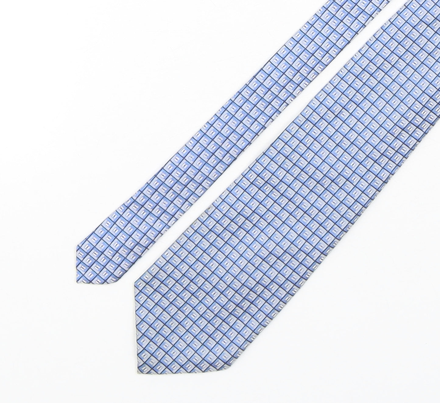 Debenhams Mens Blue Plaids & Checks Silk Pointed Tie One Size