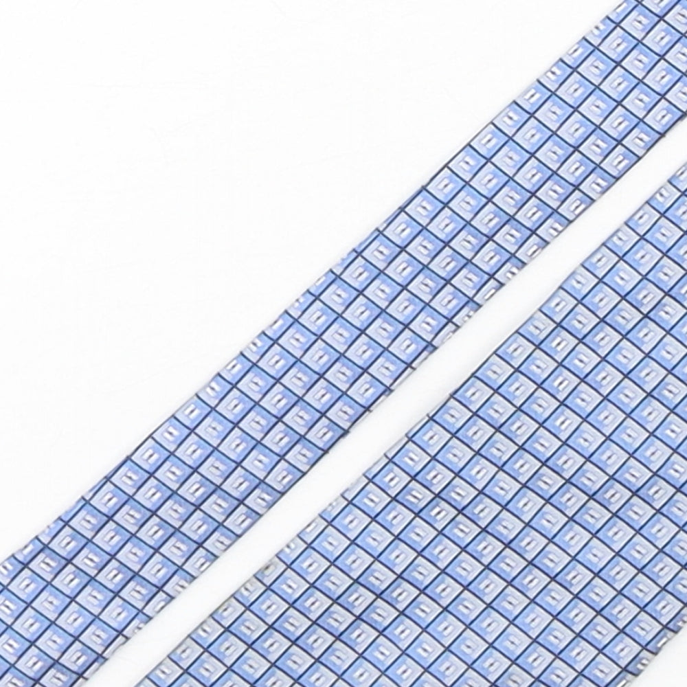 Debenhams Mens Blue Plaids & Checks Silk Pointed Tie One Size