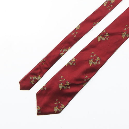 Carlo Colombo Mens Red Striped Polyester Pointed Tie One Size