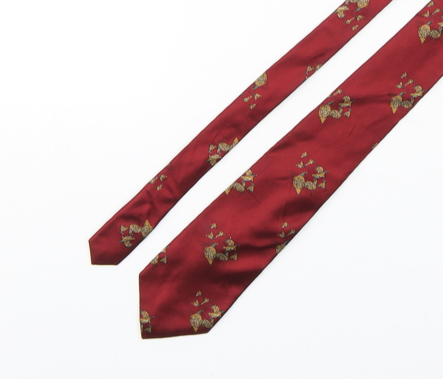 Carlo Colombo Mens Red Striped Polyester Pointed Tie One Size