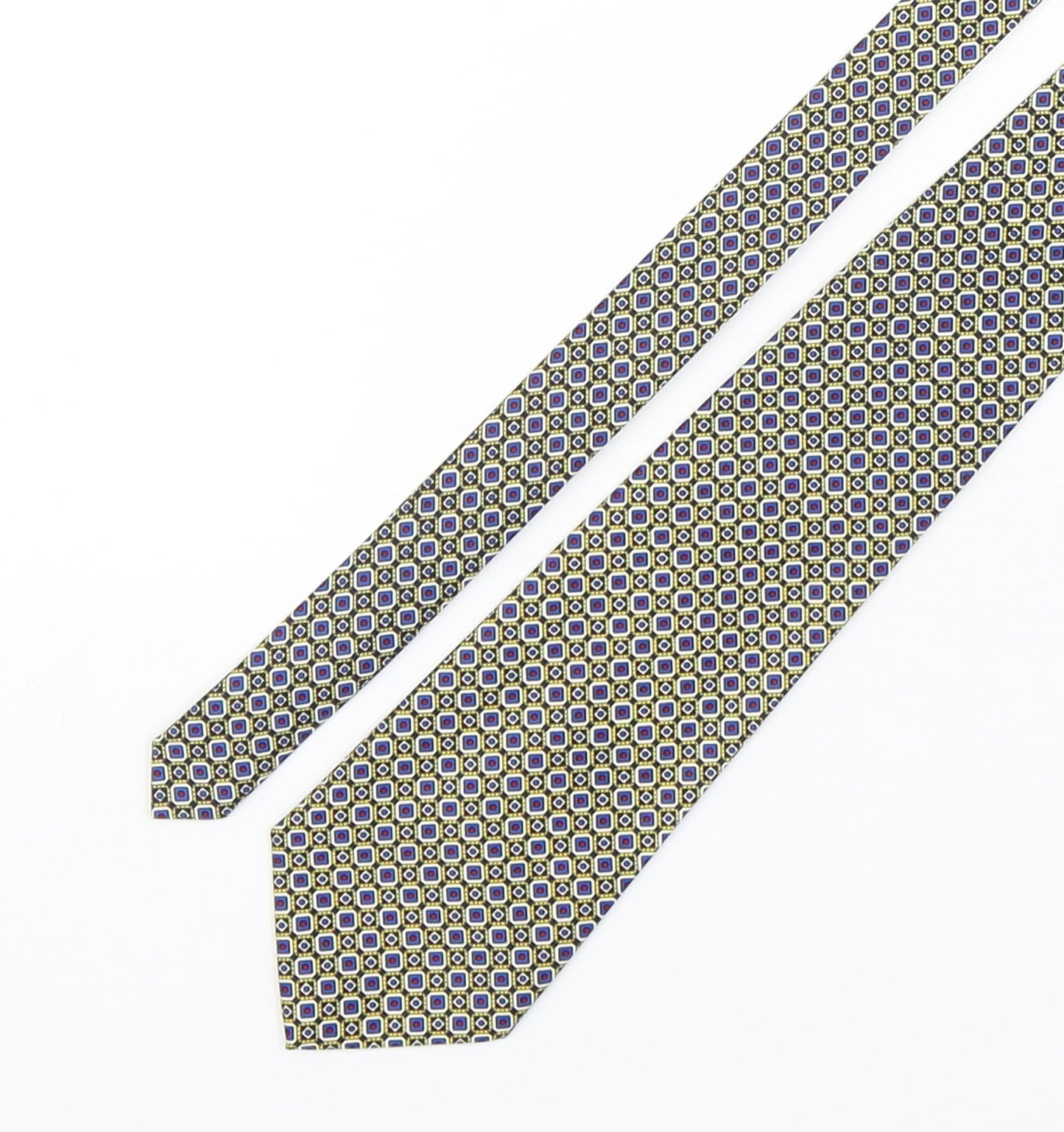 Rene Chagal Mens Multicoloured Geometric Silk Pointed Tie One Size
