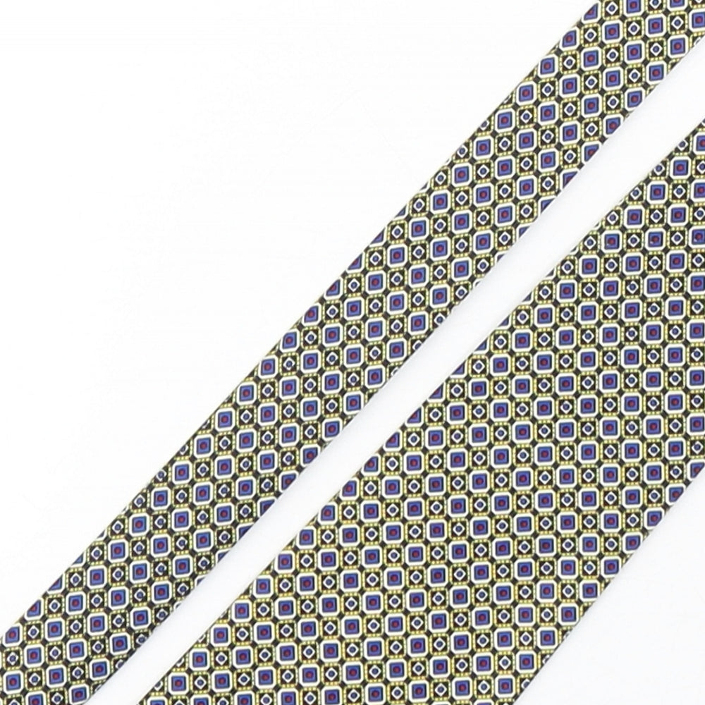 Rene Chagal Mens Multicoloured Geometric Silk Pointed Tie One Size