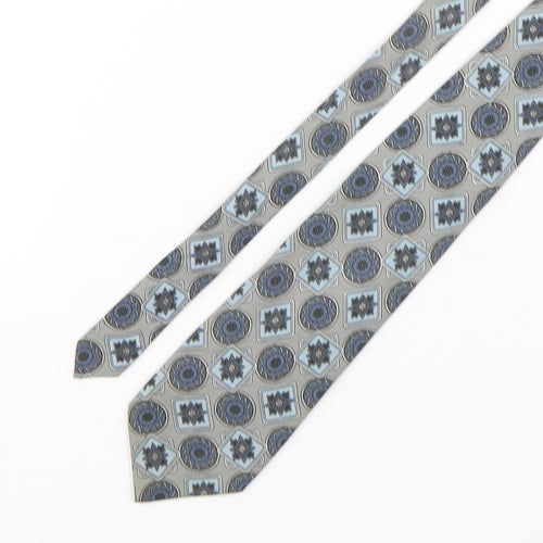 Hand Work  Mens Multicoloured Geometric Silk Pointed Tie One Size