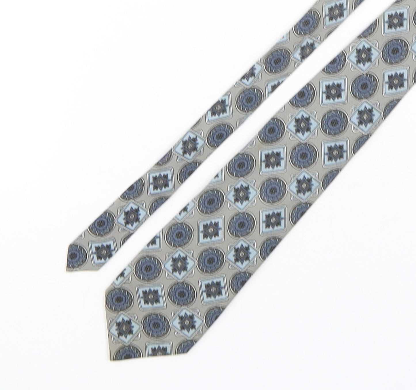 Hand Work  Mens Multicoloured Geometric Silk Pointed Tie One Size