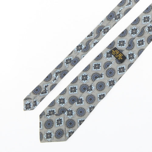 Hand Work  Mens Multicoloured Geometric Silk Pointed Tie One Size
