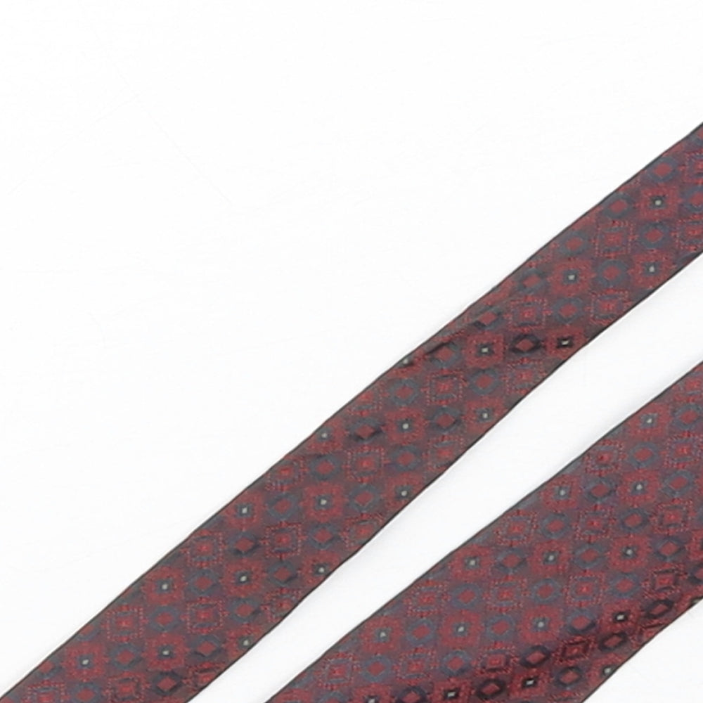Preworn Mens Multicoloured Geometric Silk Pointed Tie One Size