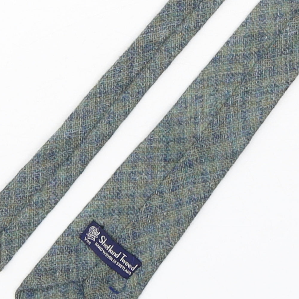 Shetland Tweed Mens Green Plaids & Checks Wool Pointed Tie One Size
