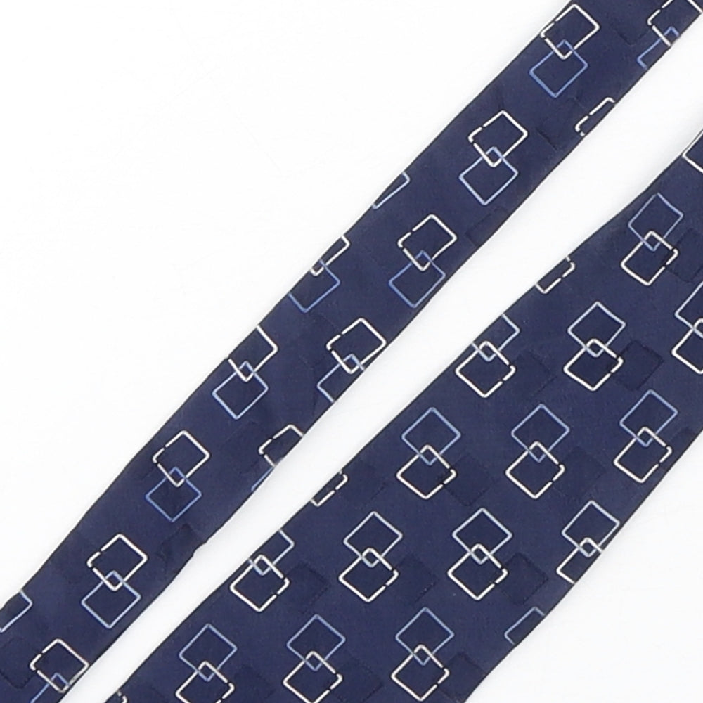 Blakes  Mens Blue Geometric Silk Pointed Tie One Size