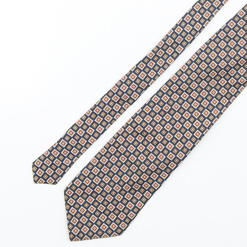 Leonardo Stelli Mens Multicoloured Geometric Silk Pointed Tie One Size