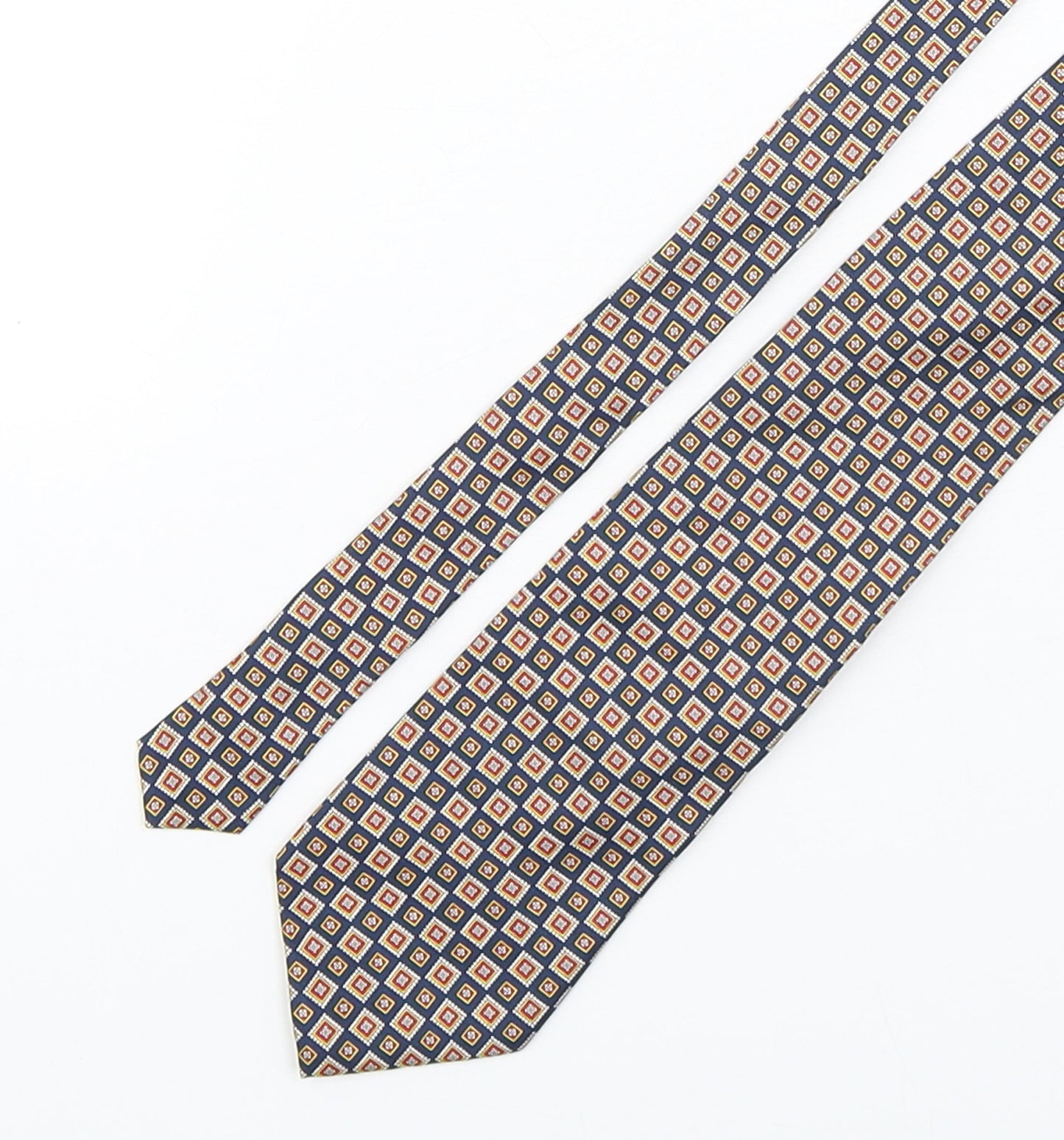 Leonardo Stelli Mens Multicoloured Geometric Silk Pointed Tie One Size