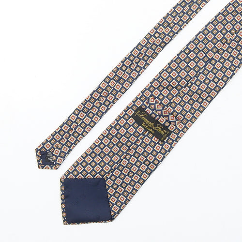Leonardo Stelli Mens Multicoloured Geometric Silk Pointed Tie One Size