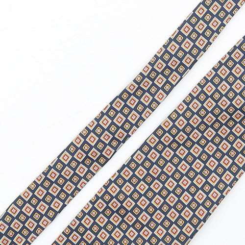 Leonardo Stelli Mens Multicoloured Geometric Silk Pointed Tie One Size