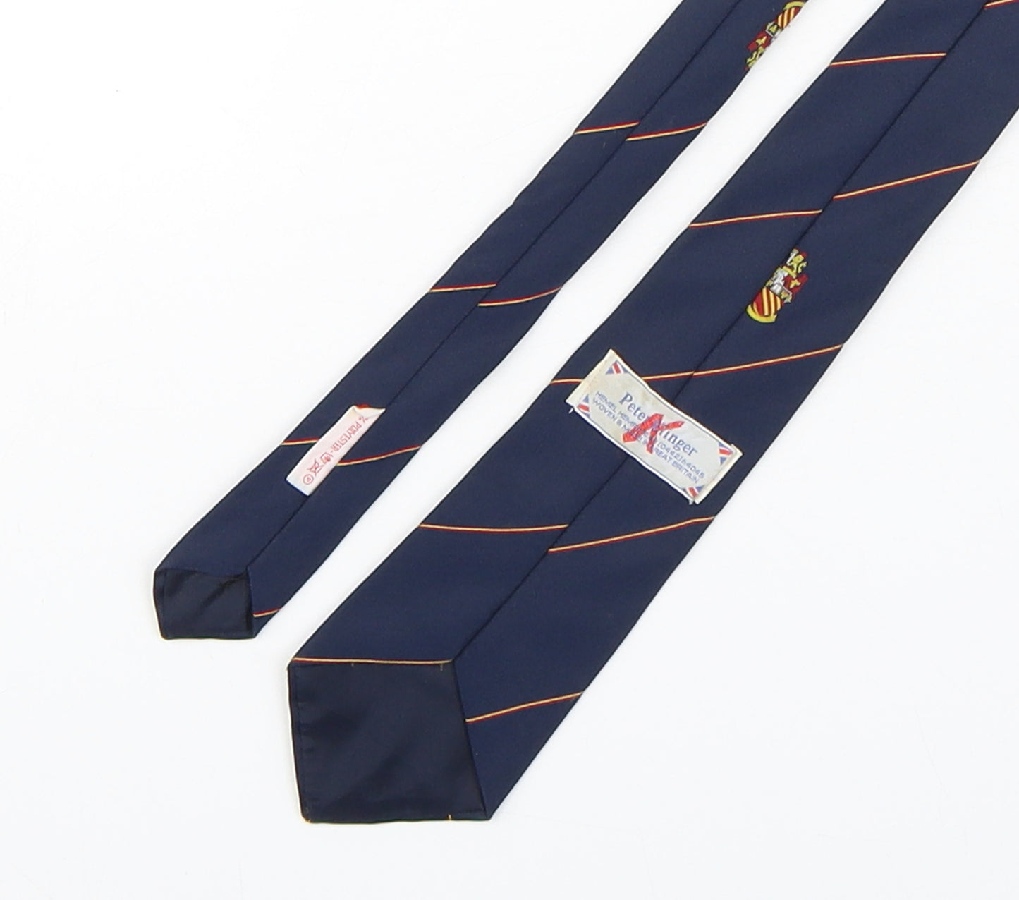 Peter Klinger  Mens Multicoloured Striped Polyester Pointed Tie One Size