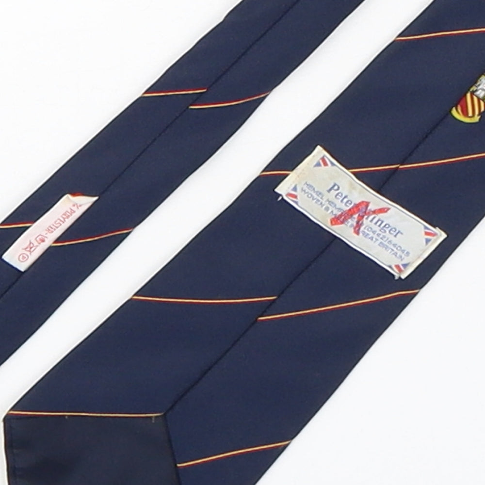 Peter Klinger  Mens Multicoloured Striped Polyester Pointed Tie One Size