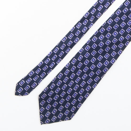 Copper Stone  Mens Purple Geometric Silk Pointed Tie One Size