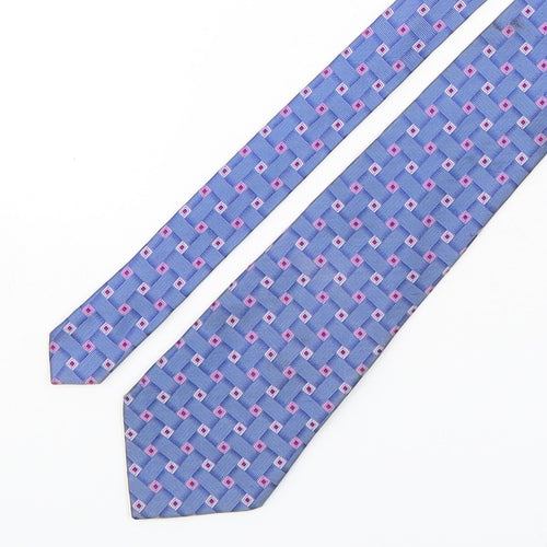 High and Mighty Mens Multicoloured Geometric Silk Pointed Tie One Size