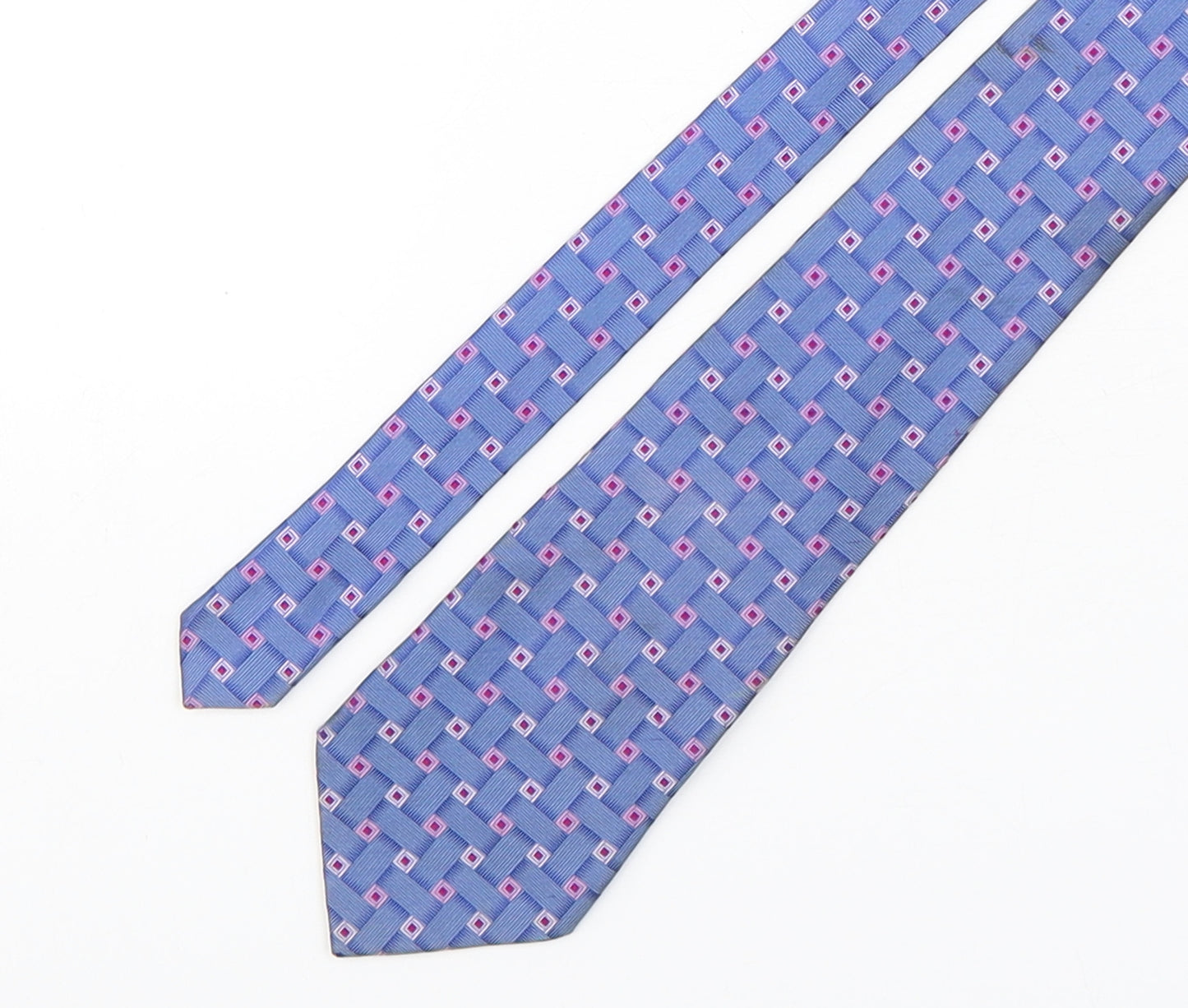 High and Mighty Mens Multicoloured Geometric Silk Pointed Tie One Size