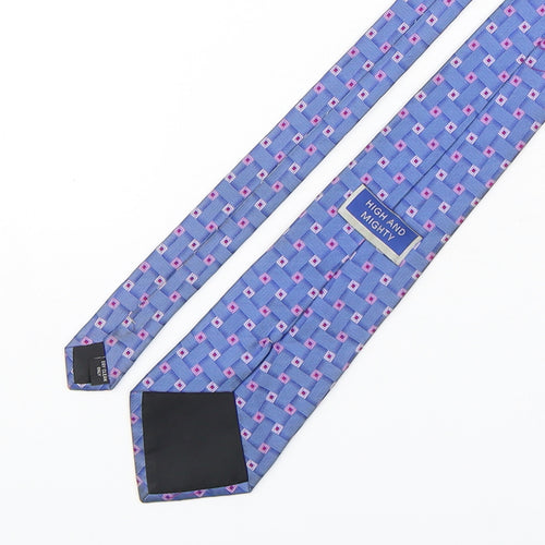 High and Mighty Mens Multicoloured Geometric Silk Pointed Tie One Size
