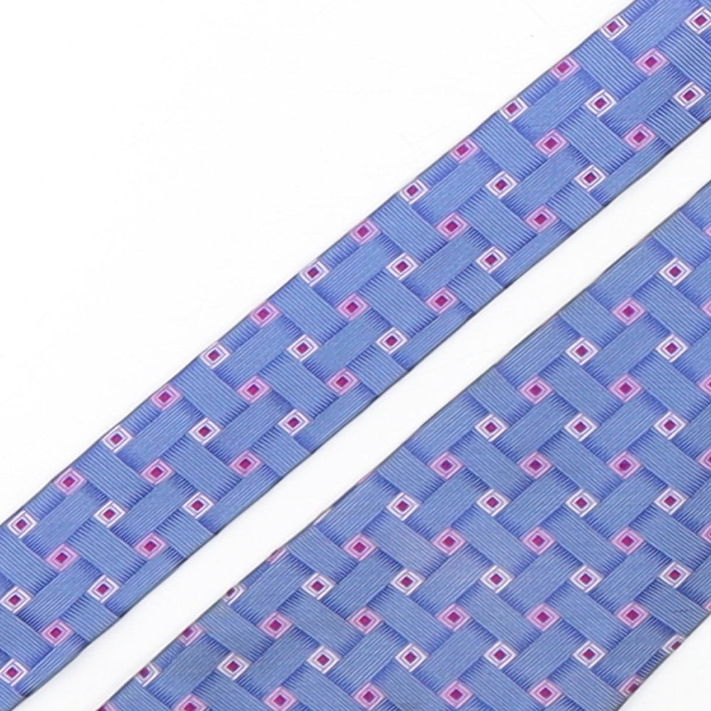 High and Mighty Mens Multicoloured Geometric Silk Pointed Tie One Size