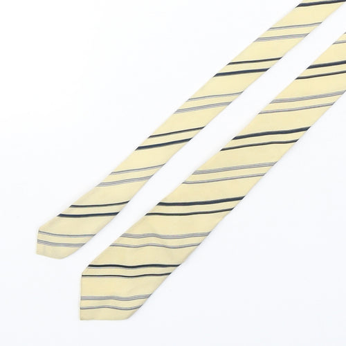 Francesco Mens Beige Striped Silk Pointed Tie One Size
