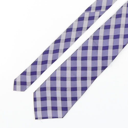 Racing Green  Mens Purple Plaids & Checks Silk Pointed Tie One Size