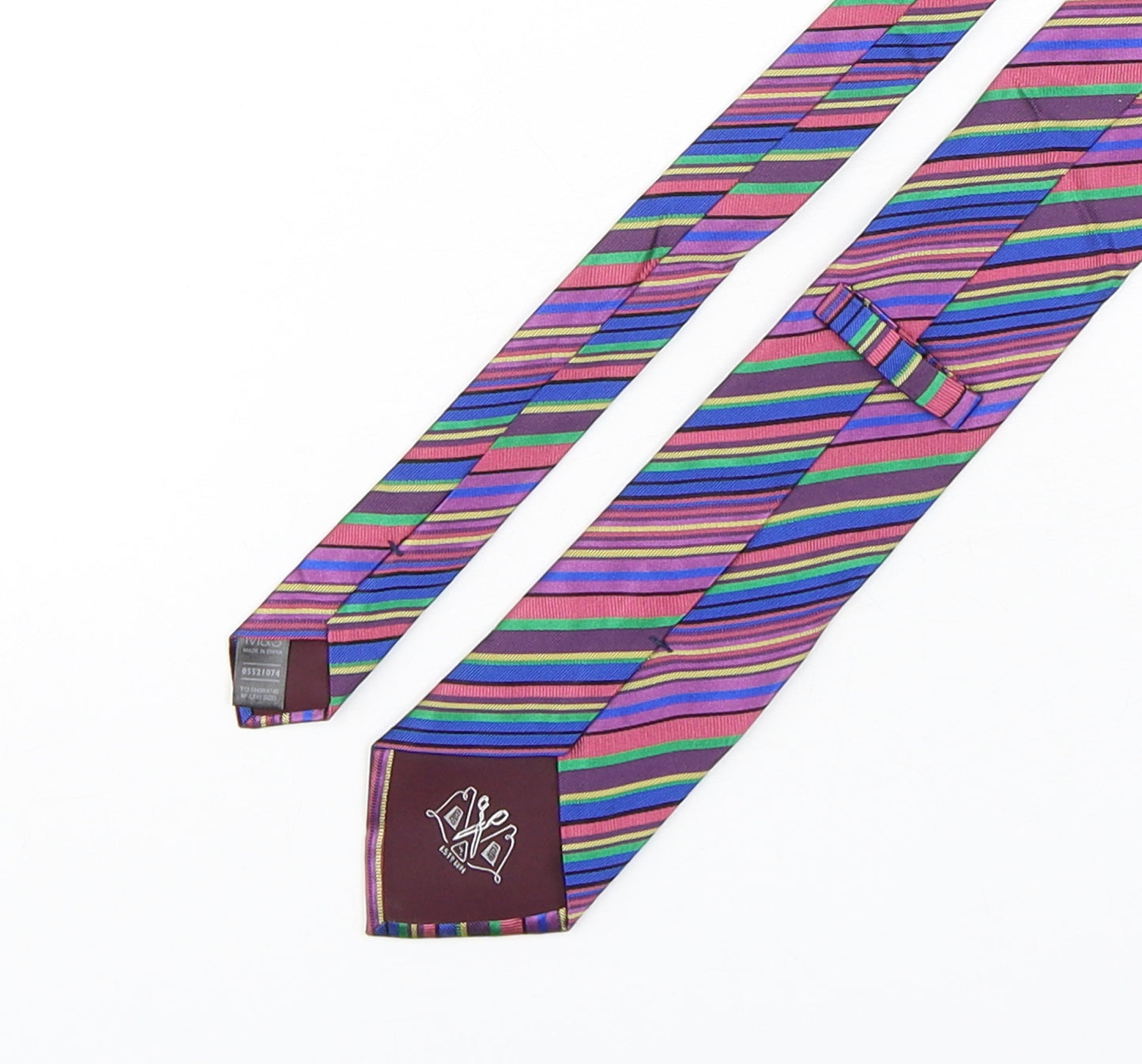 Marks and Spencer Mens Multicoloured Striped Silk Pointed Tie One Size