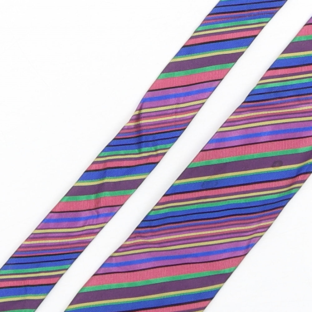Marks and Spencer Mens Multicoloured Striped Silk Pointed Tie One Size