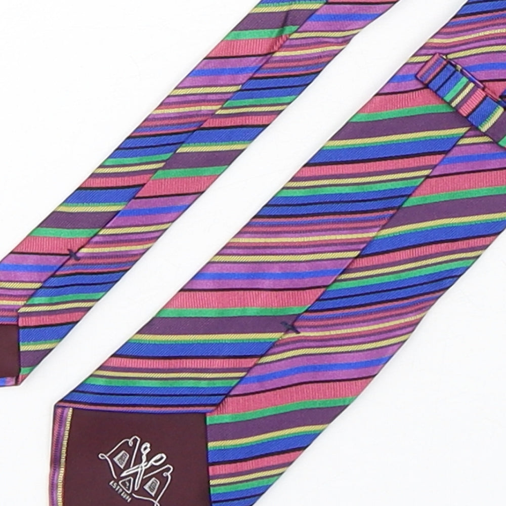 Marks and Spencer Mens Multicoloured Striped Silk Pointed Tie One Size