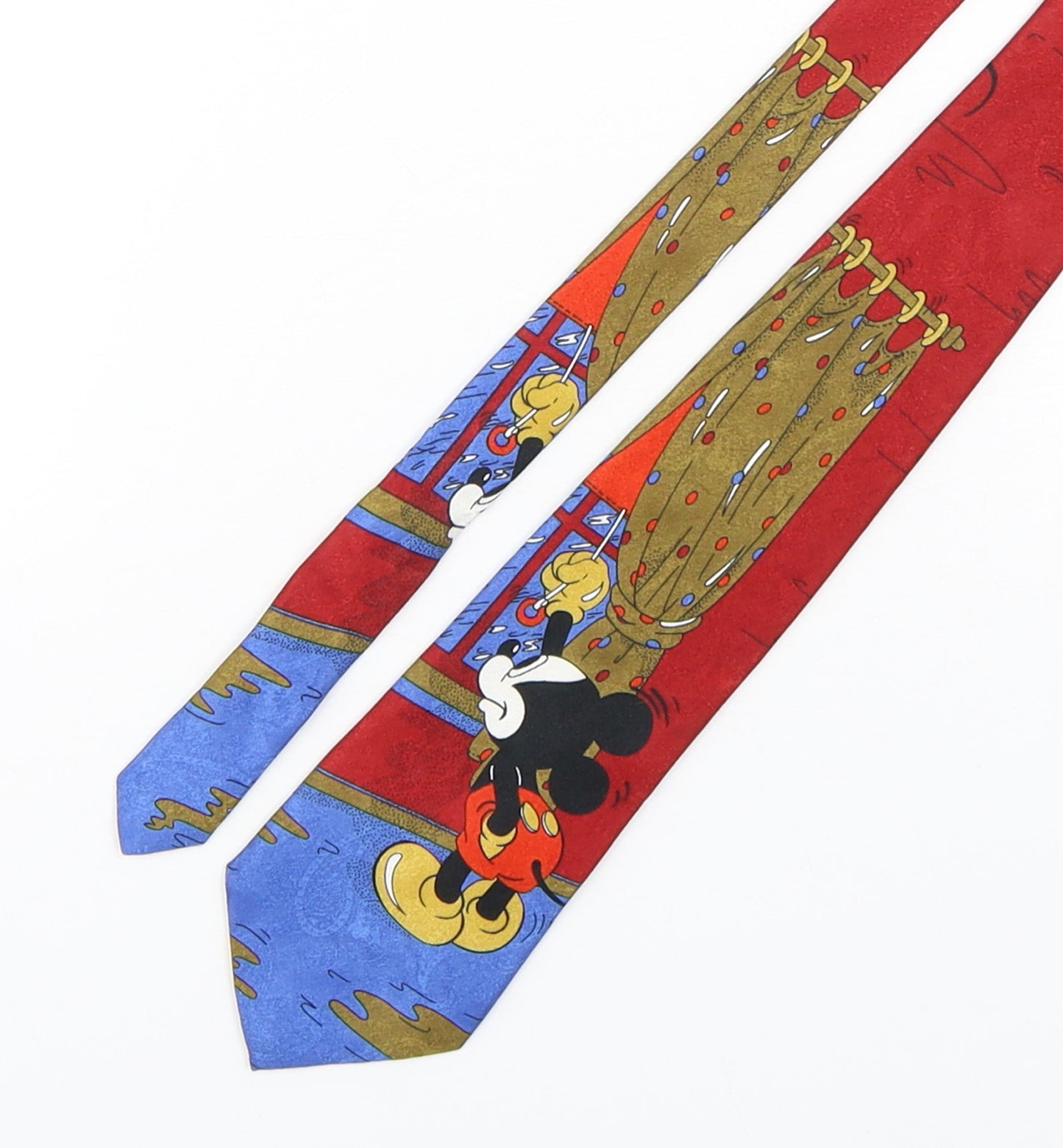 Disney Mens Multicoloured Geometric Polyester Pointed Tie One Size - Mickey Mouse