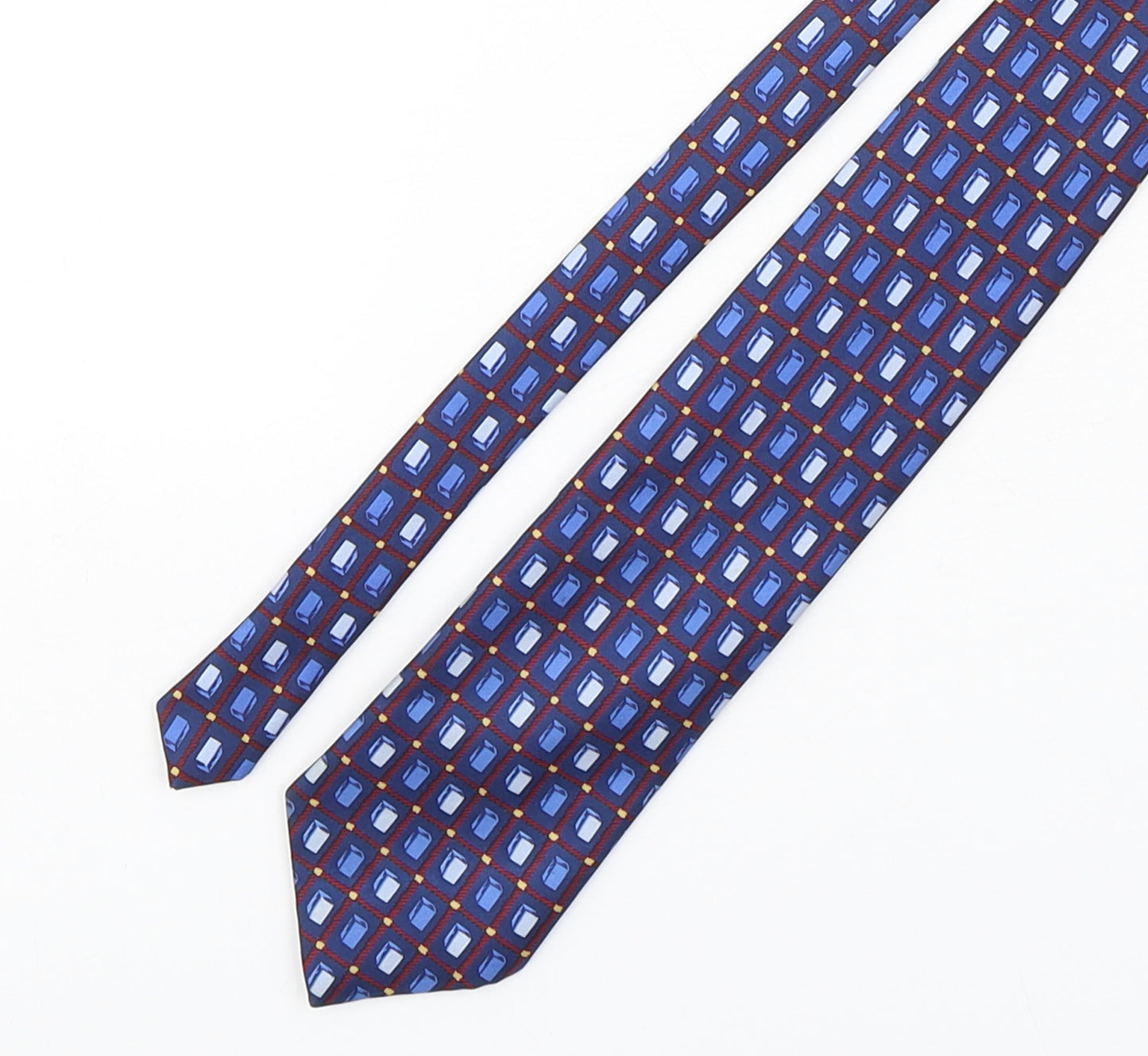 Items  Mens Multicoloured Geometric Silk Pointed Tie One Size