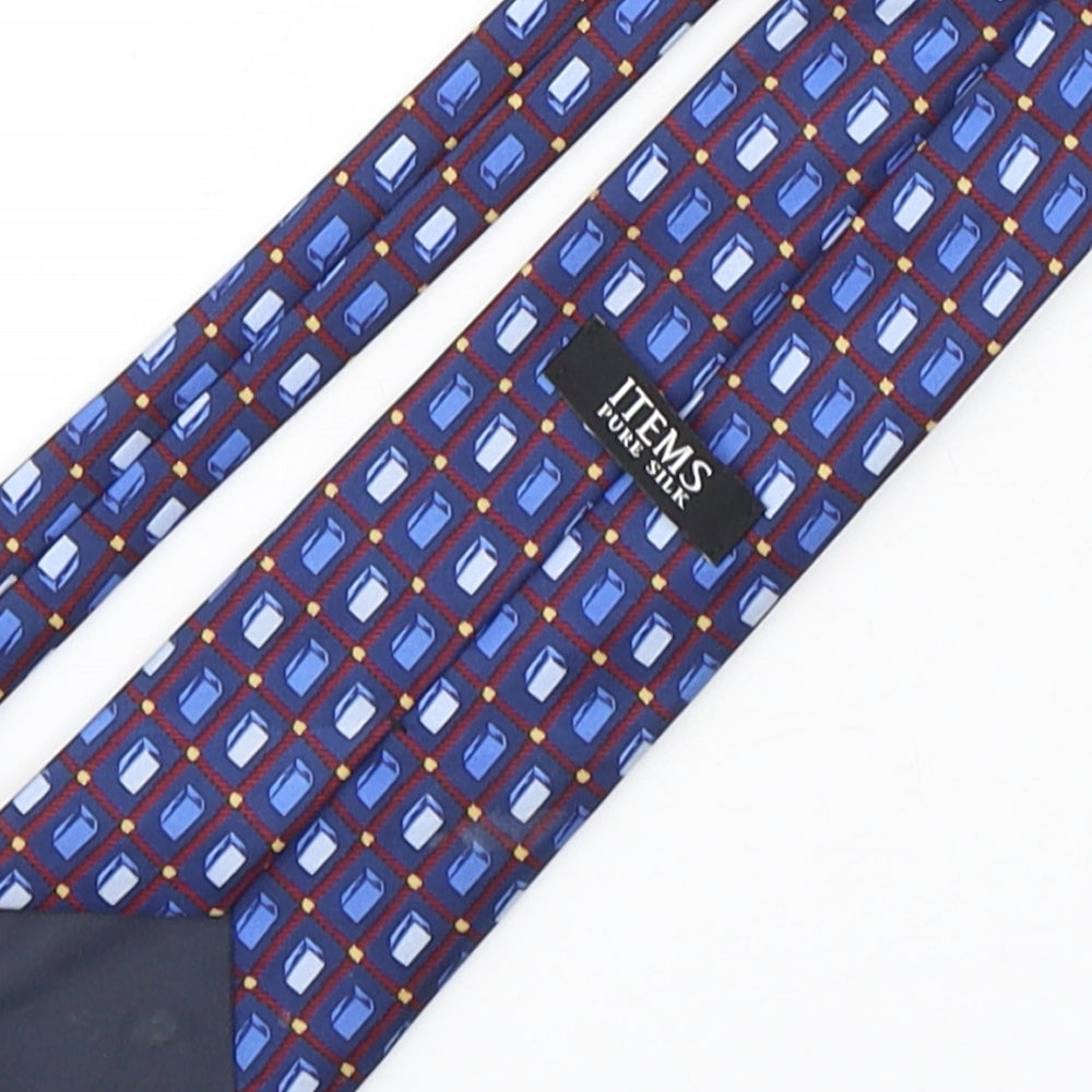 Items  Mens Multicoloured Geometric Silk Pointed Tie One Size