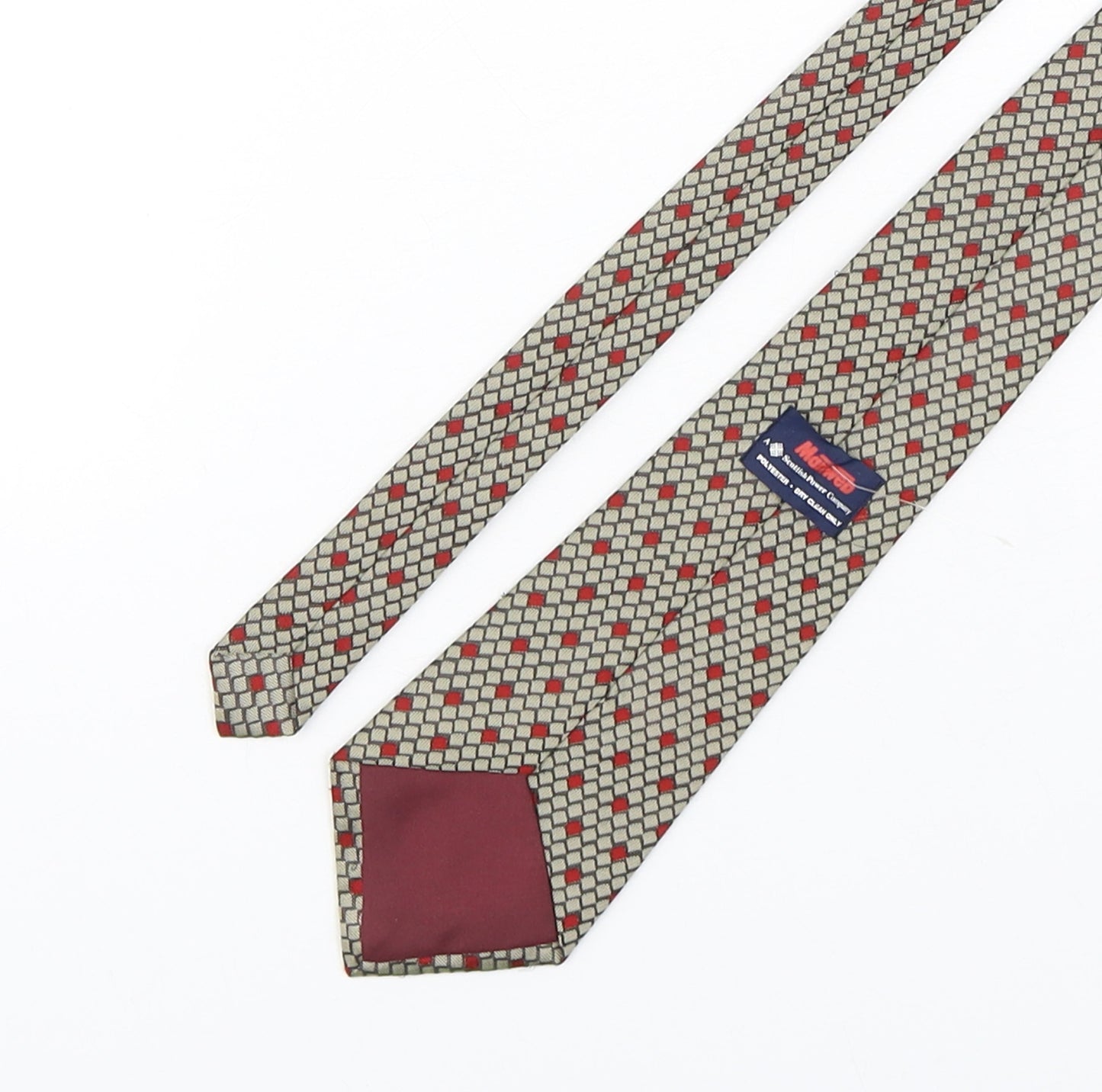 Manweb Mens Multicoloured Geometric Polyester Pointed Tie One Size