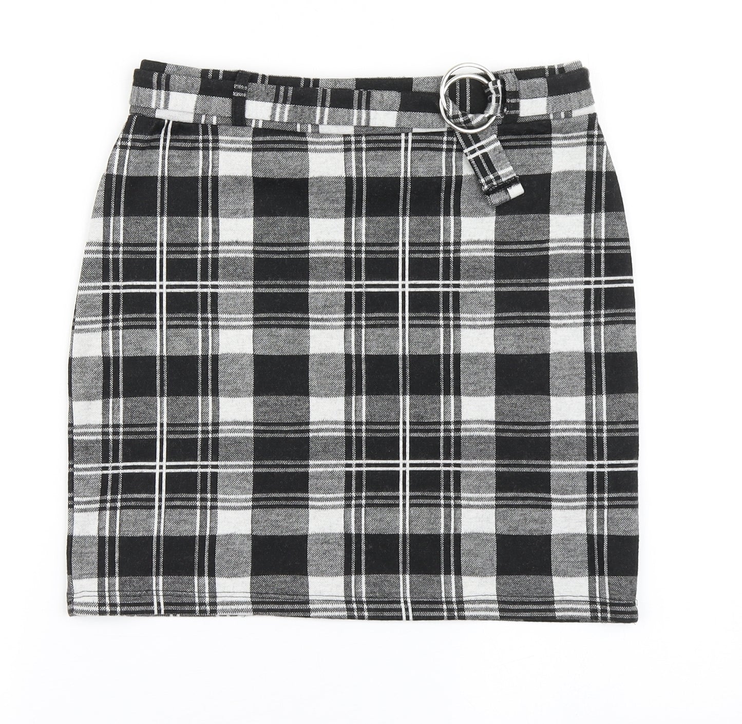 New Look Girls Black Check Polyester A-Line Skirt Size 14-15 Years  Regular Pull On