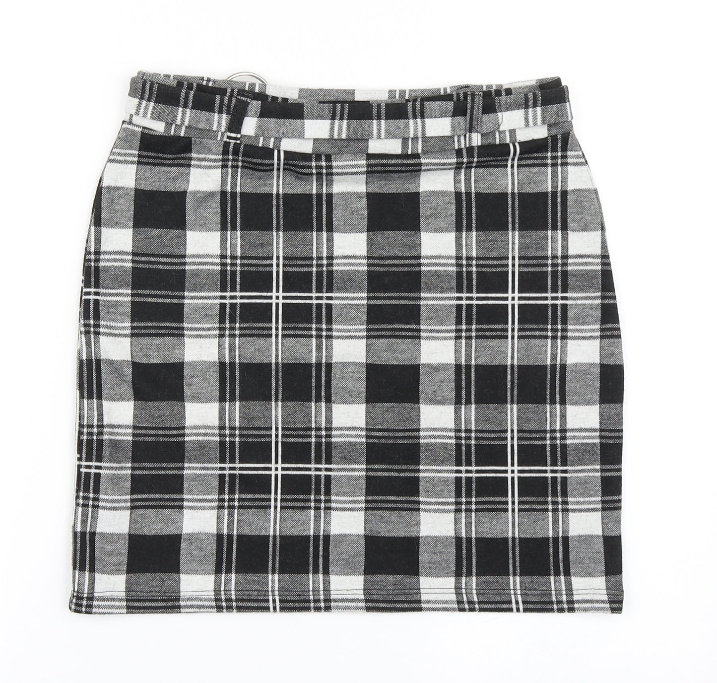 New Look Girls Black Check Polyester A-Line Skirt Size 14-15 Years  Regular Pull On