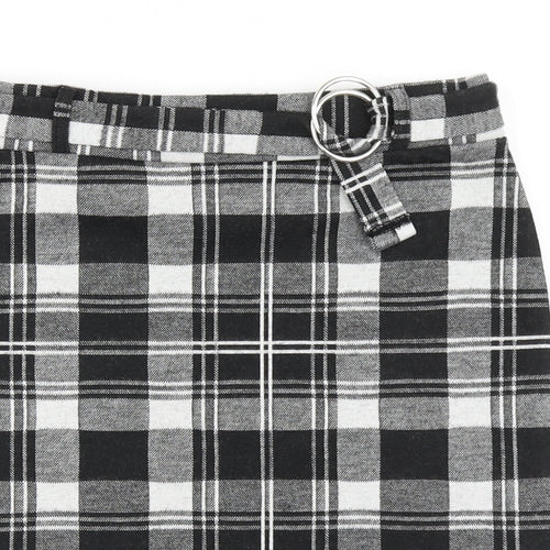 New Look Girls Black Check Polyester A-Line Skirt Size 14-15 Years  Regular Pull On