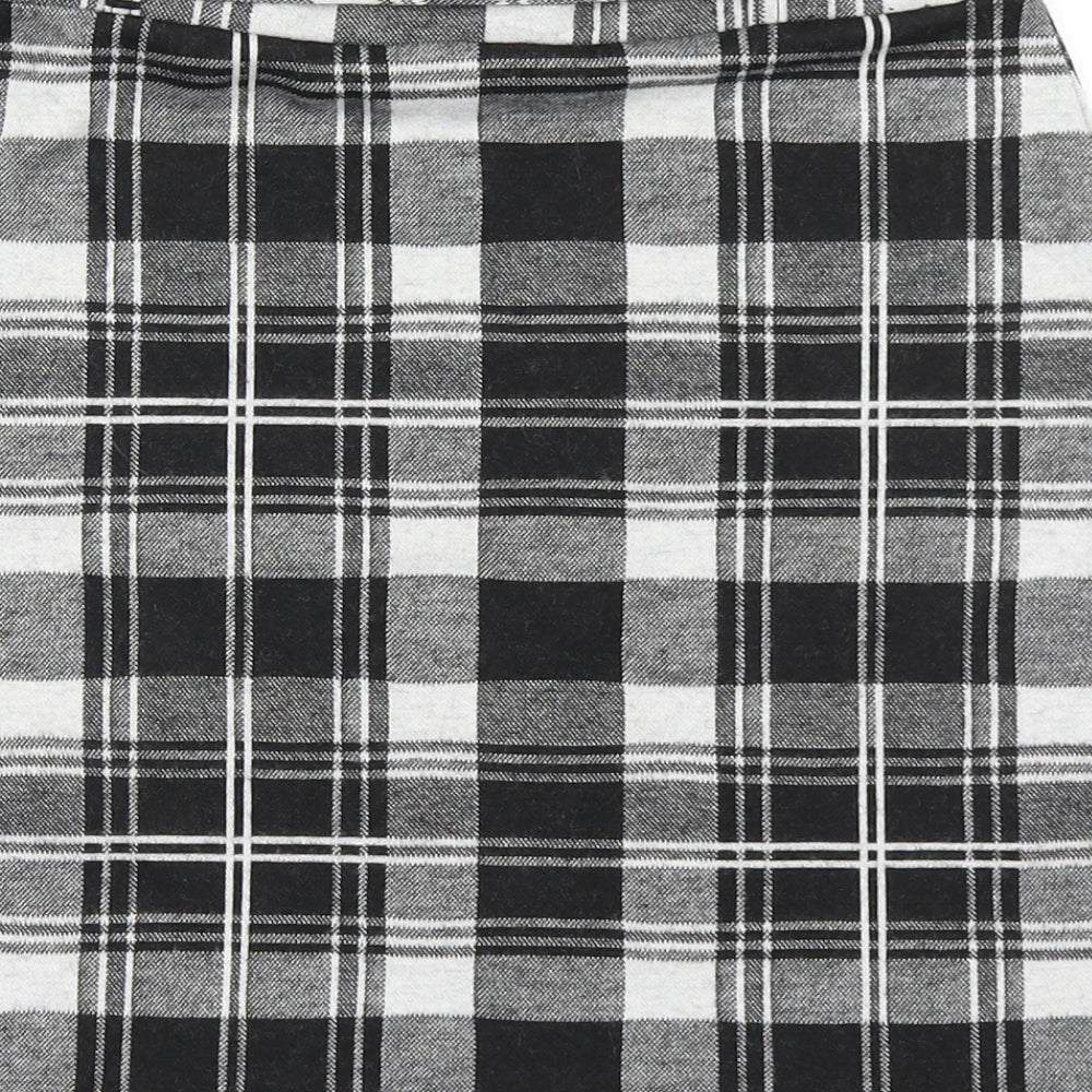 New Look Girls Black Check Polyester A-Line Skirt Size 14-15 Years  Regular Pull On