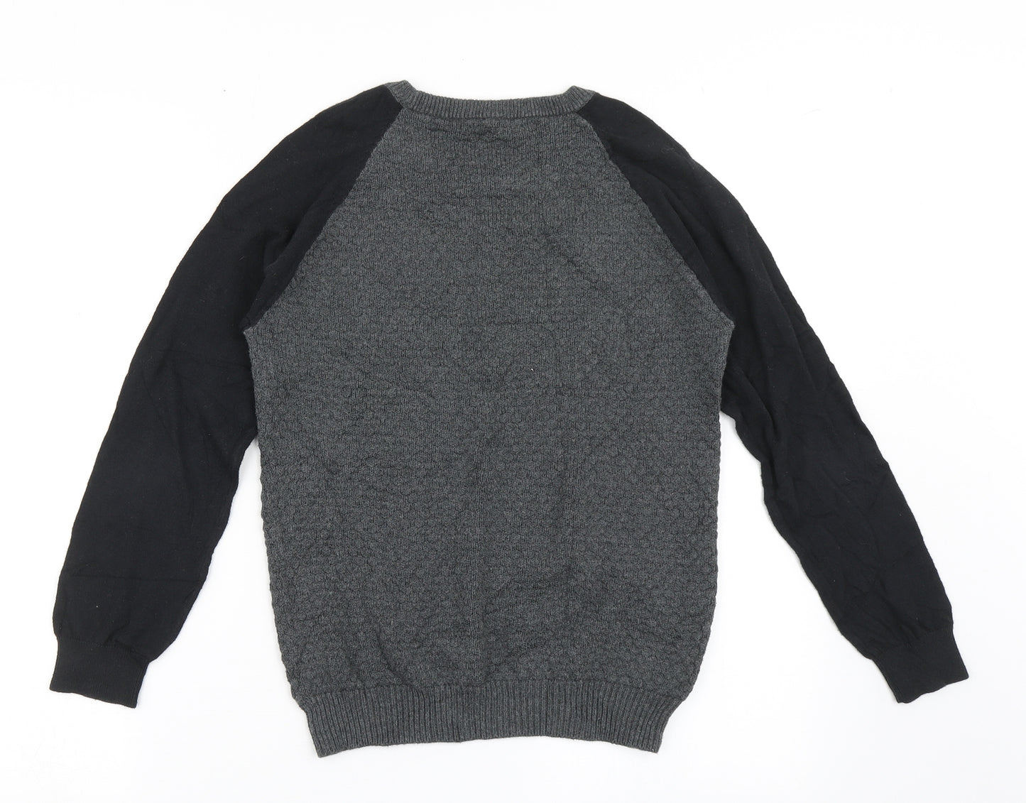 George Boys Grey Round Neck  100% Cotton Pullover Jumper Size 9-10 Years  Pullover