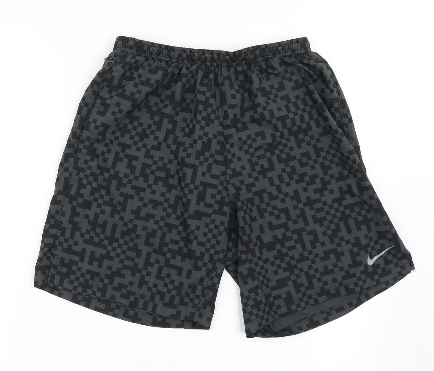 Nike Mens Grey  100% Polyester Athletic Shorts Size S  Regular Drawstring