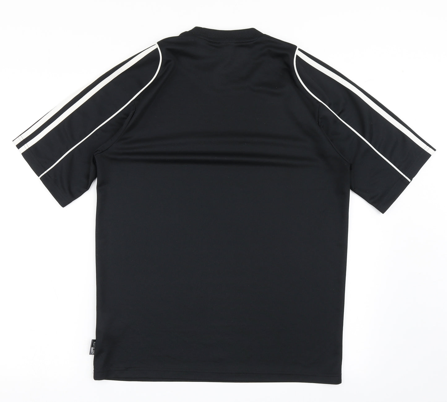 adidas Womens Black  100% Polyester Basic T-Shirt Size S Round Neck Pullover
