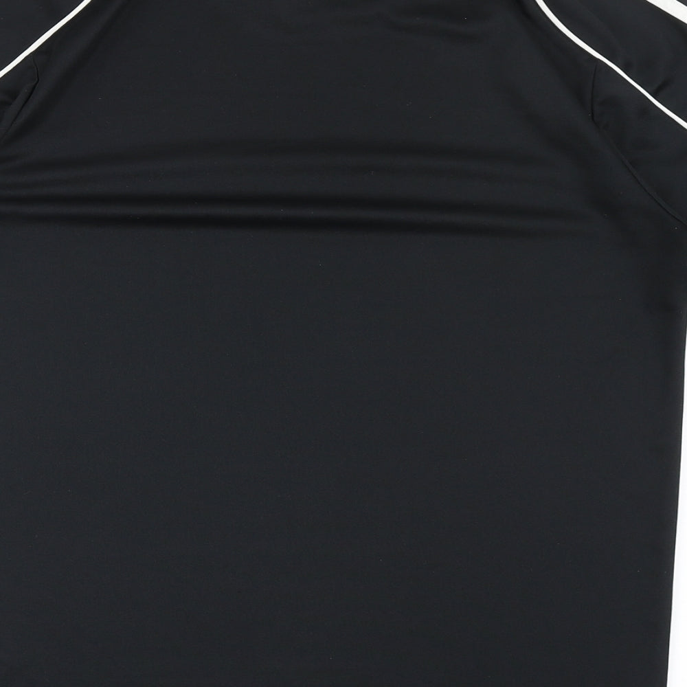 adidas Womens Black  100% Polyester Basic T-Shirt Size S Round Neck Pullover