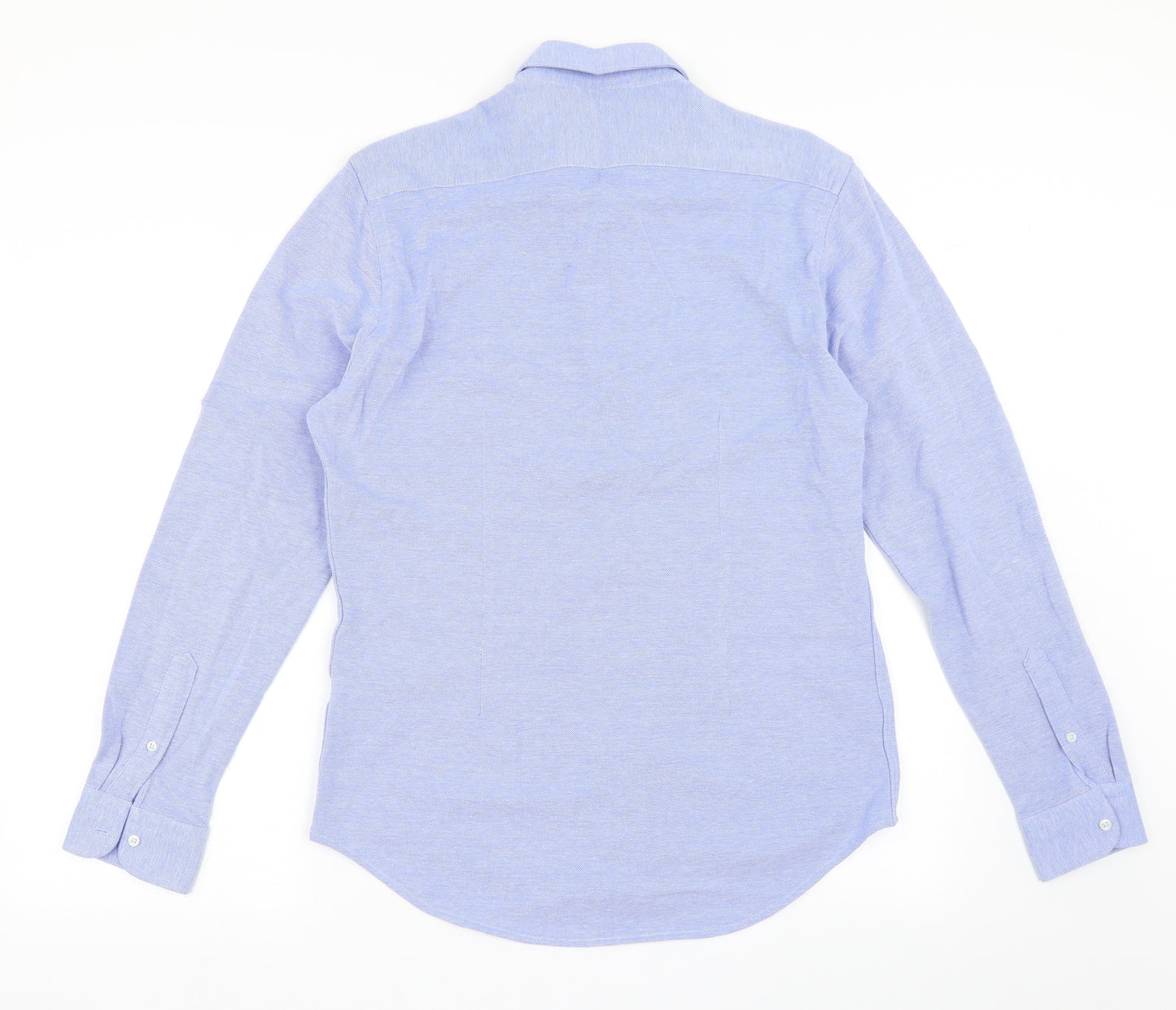 Zara Mens Blue  Cotton  Button-Up Size M Collared Button